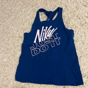 blue Nike shirt